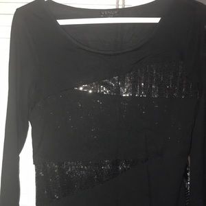 Black sequin top